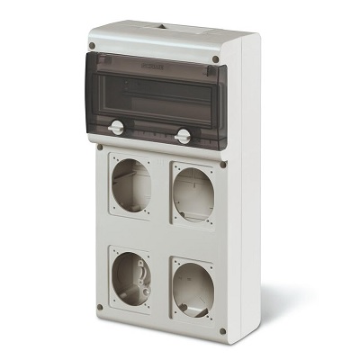 Centralino IP66 10 Moduli con 4 Flange per prese CEE